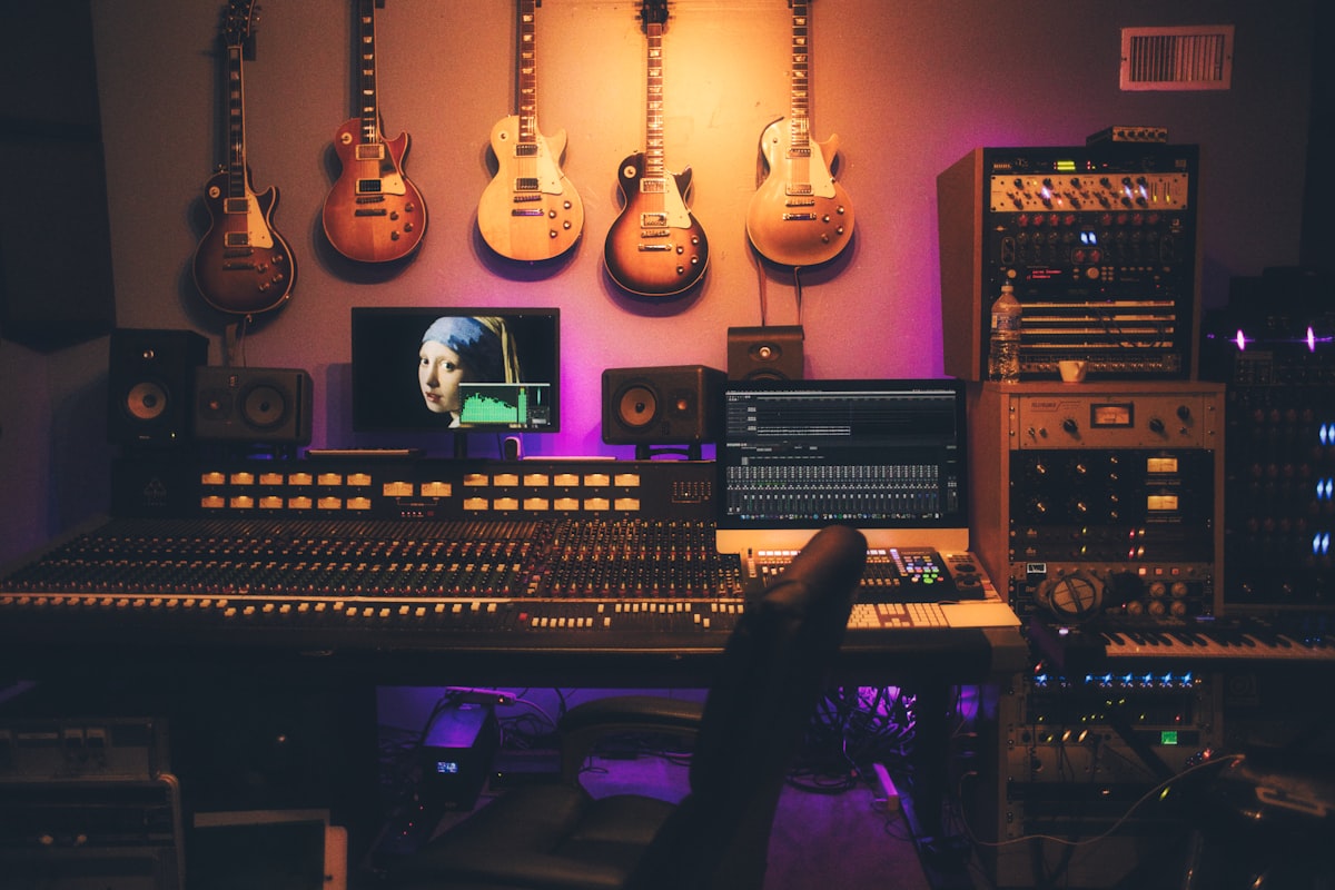 Audio waveform on an editing timeline