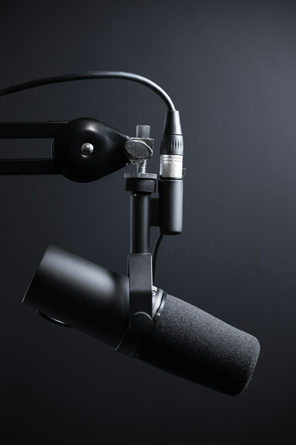 Studio mic under broadcast lights